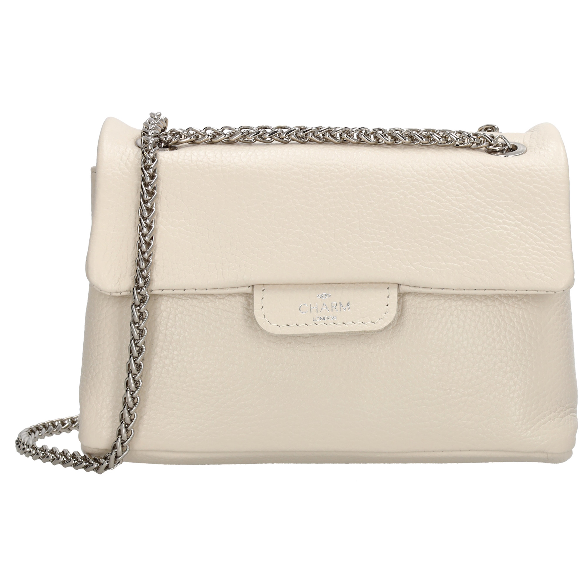 Deze stijlvolle tas van Charm London is een perfecte toevoeging aan jouw basisassortiment. De verschillende kleuren en het fijne model zorgen ervoor dat deze tas geschikt is voor iedereen. Een opvallend detail is de kettingschouderband. Hiermee kan je kiezen om deze tas als hand- of schoudertas te dragen. Aan de binnenkant van de tas vind je twee open vakken. Deze worden afgesloten door een magneetsluiting.

De eigenschappen van deze kleine schoudertas zijn:

Overslagsluiting met magneet
Kettingschouderband
Te dragen als hand- en schoudertas