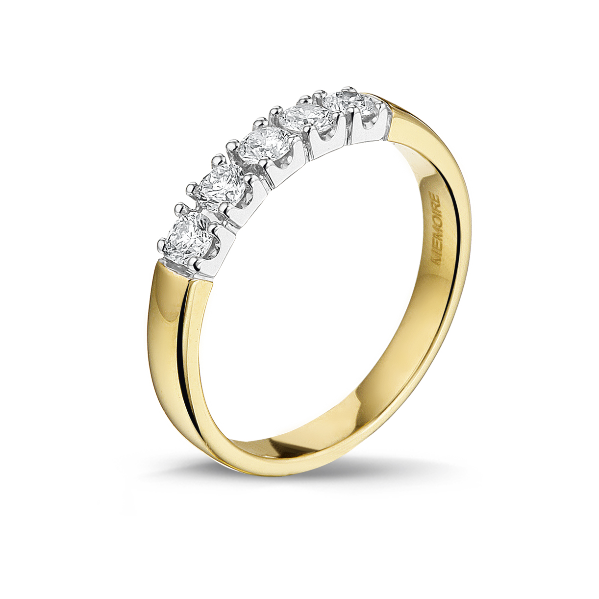 Eclat gouden memoirering met 5x.0.07. diamant