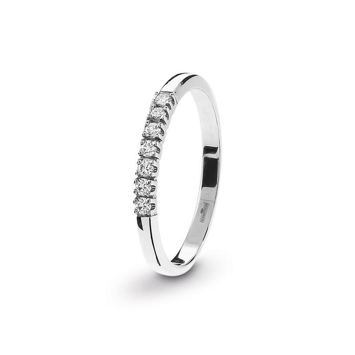 Eclat witgouden memoirering met 7x0.03ct. diamant
