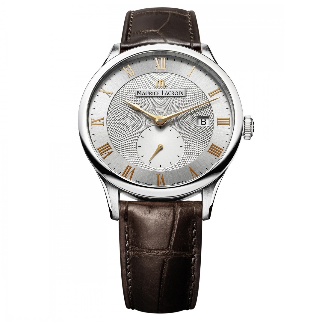Maurice Lacroix - Masterpiece staal heren automaat met lederband AT52956 Petite Seconde
