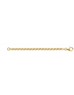 Fjory Zilgold Jassaron collier 14 karaat geel goud met een 925 zilveren kern 45 cm lang. Schakel 4 mm breed met karabijnhaak sluiting.