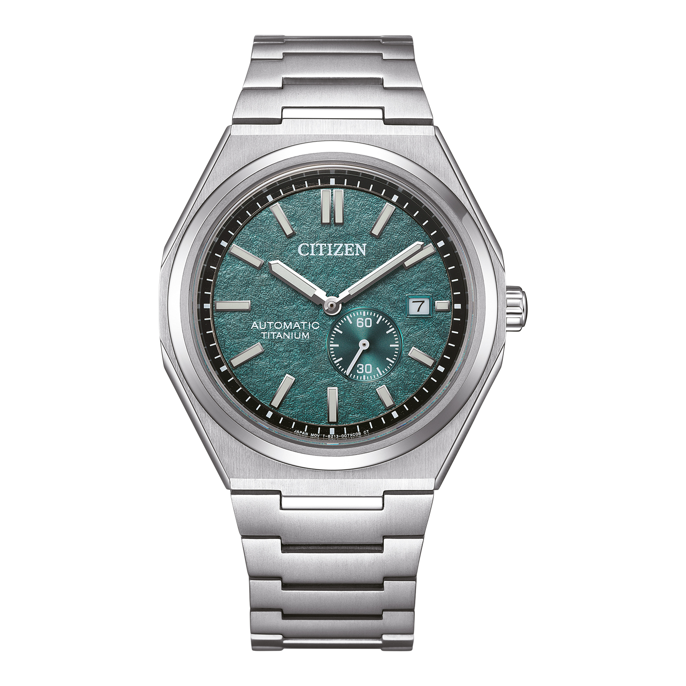 Het horloge met modelnummer NJ0180-80X is voorzien van een zilverkleurige titanium band en kast, en een groene wijzerplaat. Dit automatisch horloge heeft saffierglas en een analoge tijdsaanduiding met streepindexen. Het is waterdicht (10 ATM) en heeft een datumfunctie. Dit uurwerk draag je stijlvol bij zowel formele als casual outfits.