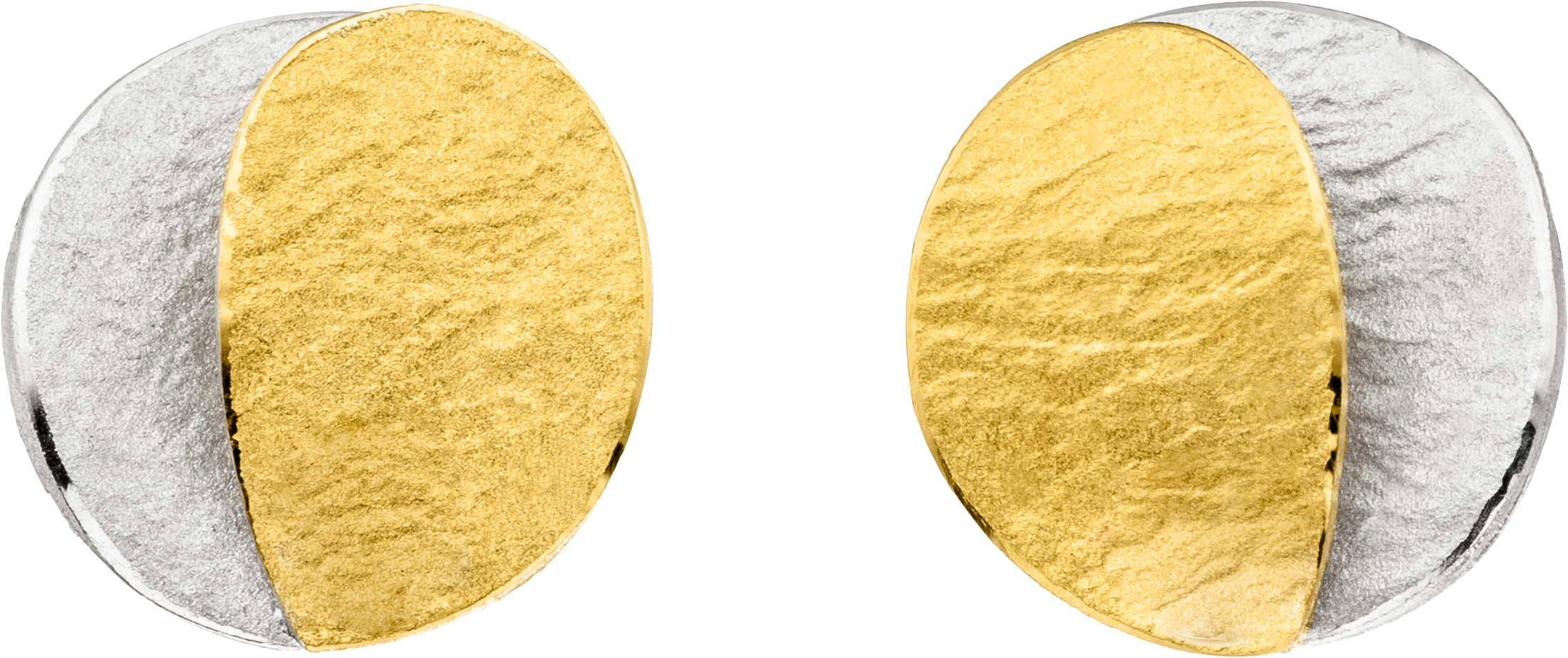 Manu Schmuck zilveren oorstekers met 22kt. goud.