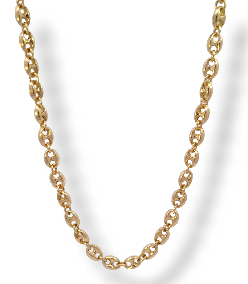Dit collier van Louis Bros is vervaardigd uit 14 karaat geelgoud (22.53 gr.). Het collier heeft een lengte collier van 60 cm.en een breedte van 7.40 mm. En een dikte van 3.40 mm. Deze exclusieve juwelen zijn vervaardigd uit de meest kostbare materialen in het atelier van Louis Bros.