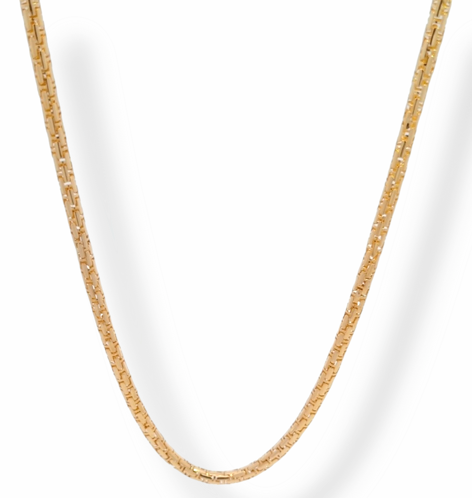 Dit unisex  collier van Louis Bros is vervaardigd uit 14 karaat geelgoud (13.16gr.). Het collier heeft een lengte van 55 cm en een dikte van 3.32mm. Dit collier is stijlvol en gemakkelijk te combineren.