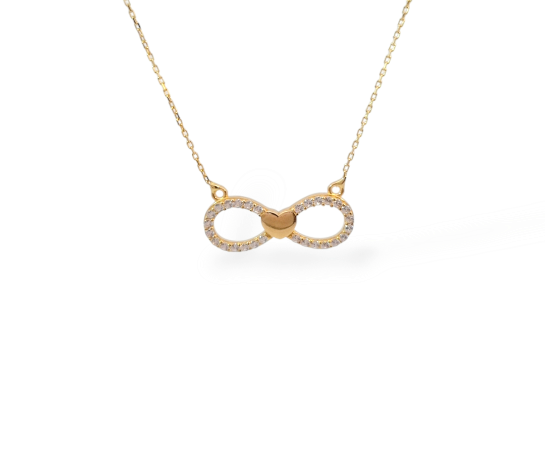  Deze hanger inclusief collier van Louis Bros is vervaardigd uit 14 karaat geelgoud (2.50 gr). Deze hanger infinity met zirkonia is prachtige hanger straalt tijdloze schoonheid uit en voegt een vleugje glamour toe aan elke outfit. De hanger is bezet met sprankelende zirkonia's en heeft een afmeting van(20x8mm) waardoor het een opvallend sieraad is dat zeker de aandacht zal trekken.