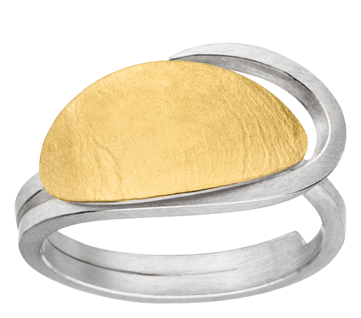 Manu Schmuck zilveren ring met 22kt. goud