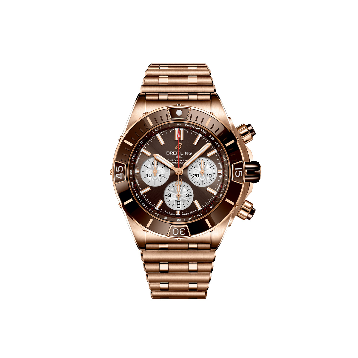 Dit Breitling horloge behoort tot de Breitling Chronomat collectie. 
Referentienummer: RB0136E31Q1R1
Caliber: Breitling 01 (Manufacture)
