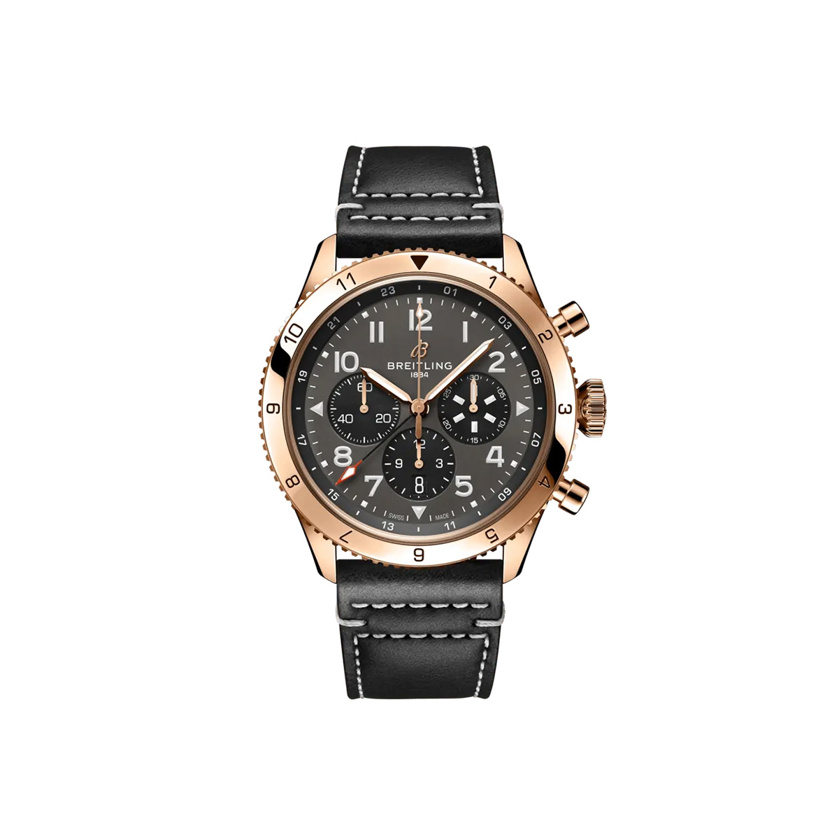 Dit Breitling horloge behoort tot de Breitling Classic AVI collectie. 
Referentienummer: RB04451A1B1X1
Caliber: Breitling 04 (Manufacture)
