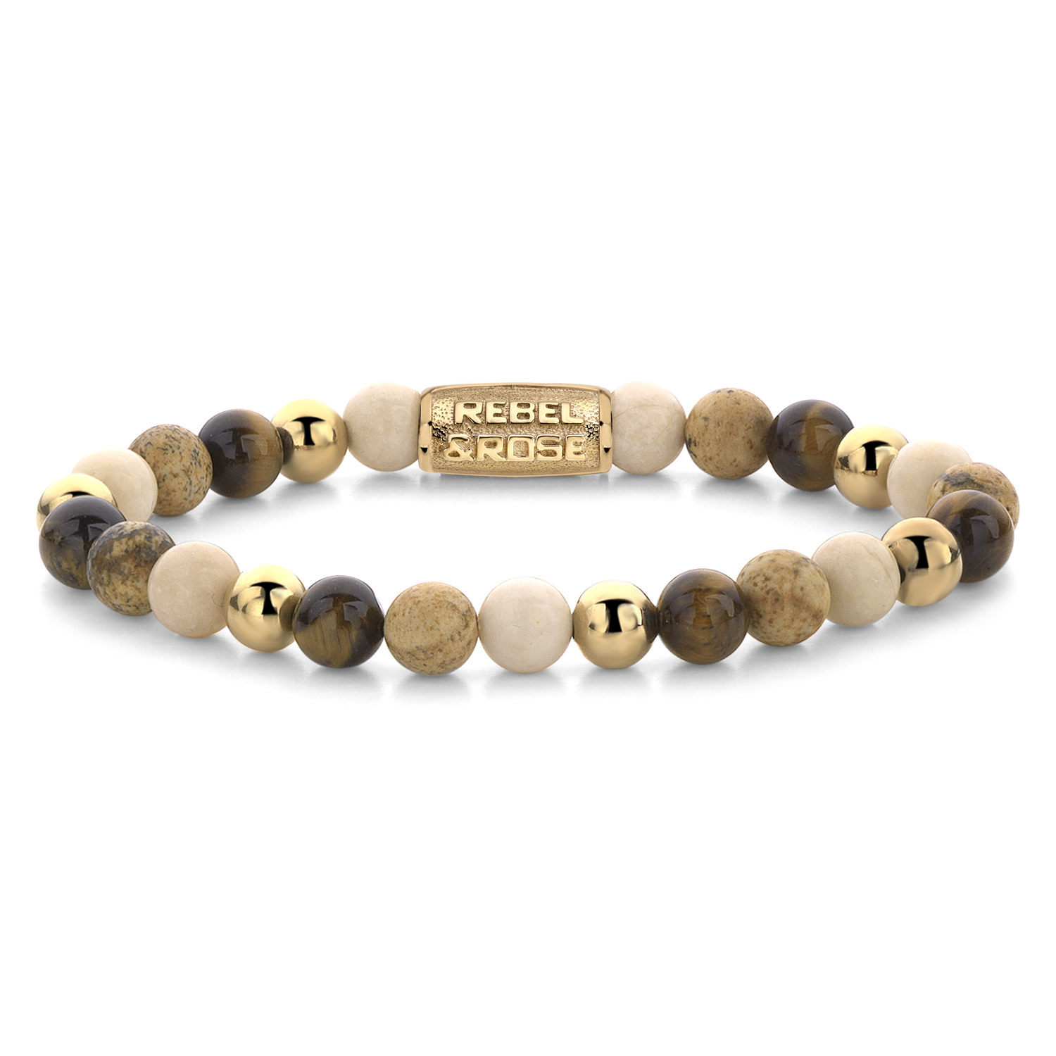 Rebel & Rose - Autumn Love 6mm - Yellow gold plated - 16.5cm