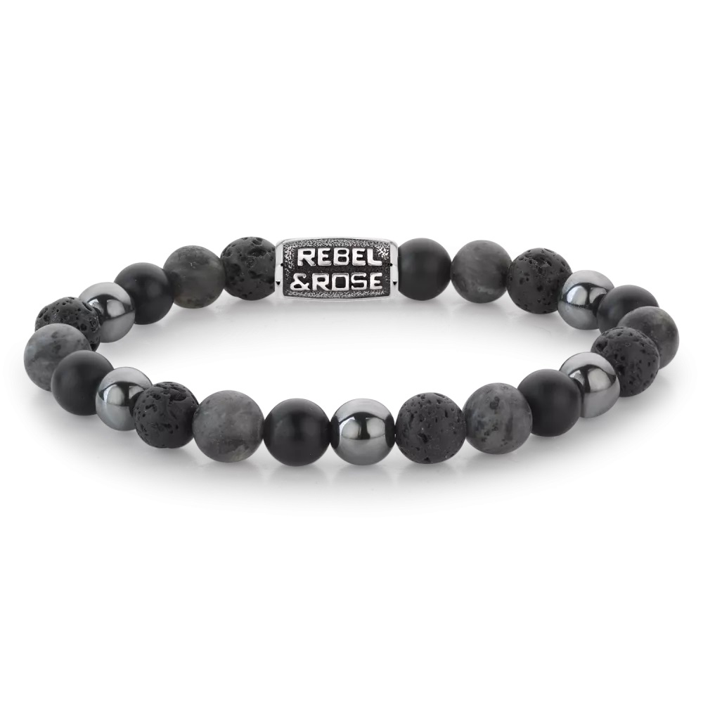 Rebel & Rose - Grey Rocks Vintage - 8mm - Large 19cm - RR-80105-V-L