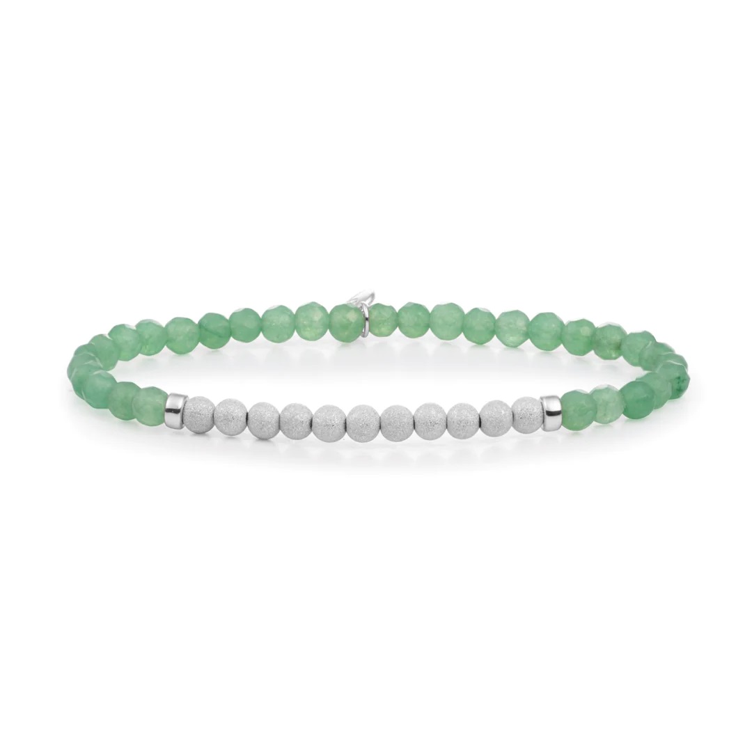Sparkling Jewels Green Aventurine Lightyear Silver Champagne 3mm
