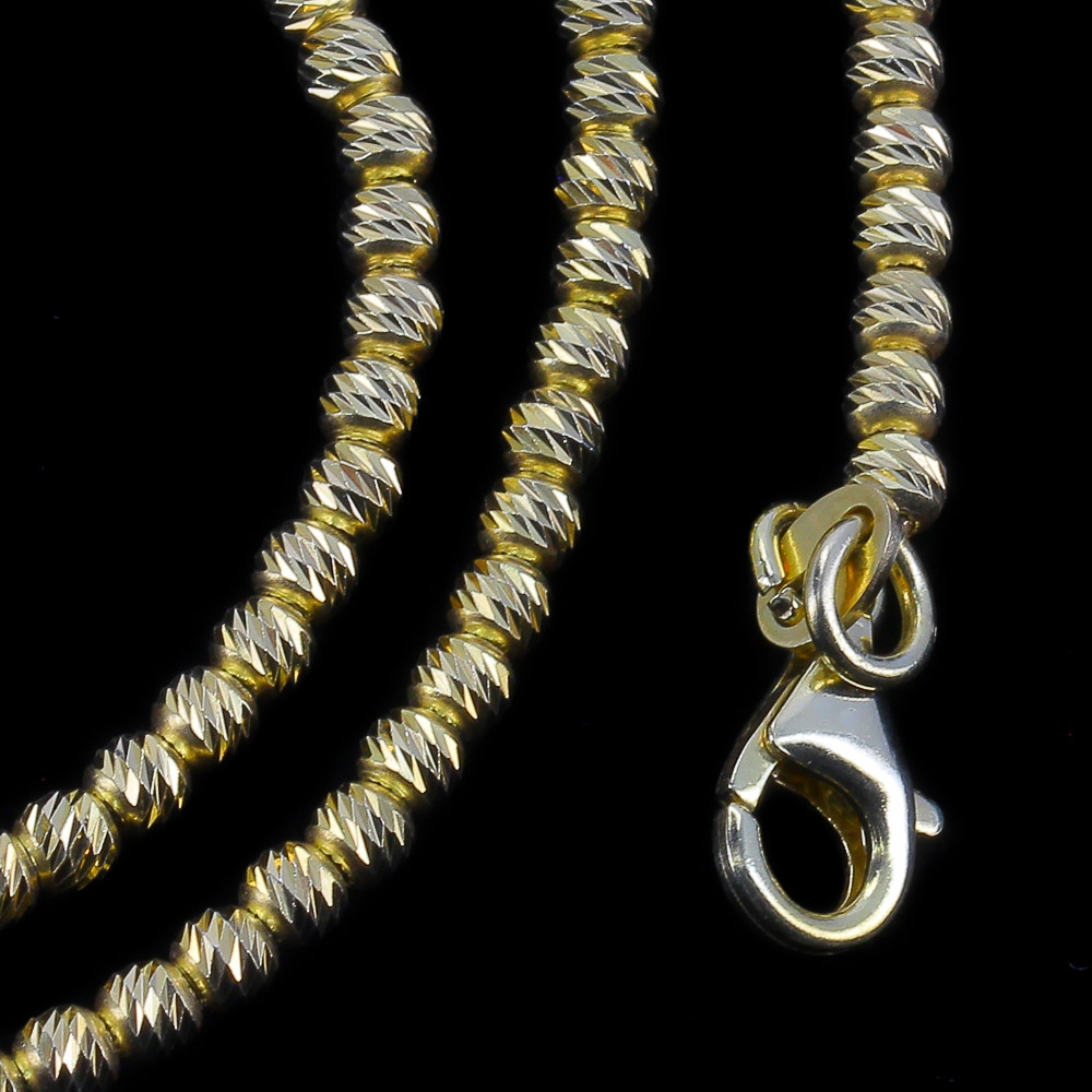 Sanjoya -Glinsterende bolletjesketting van verguld sterling zilver. - SC1212006-G.45