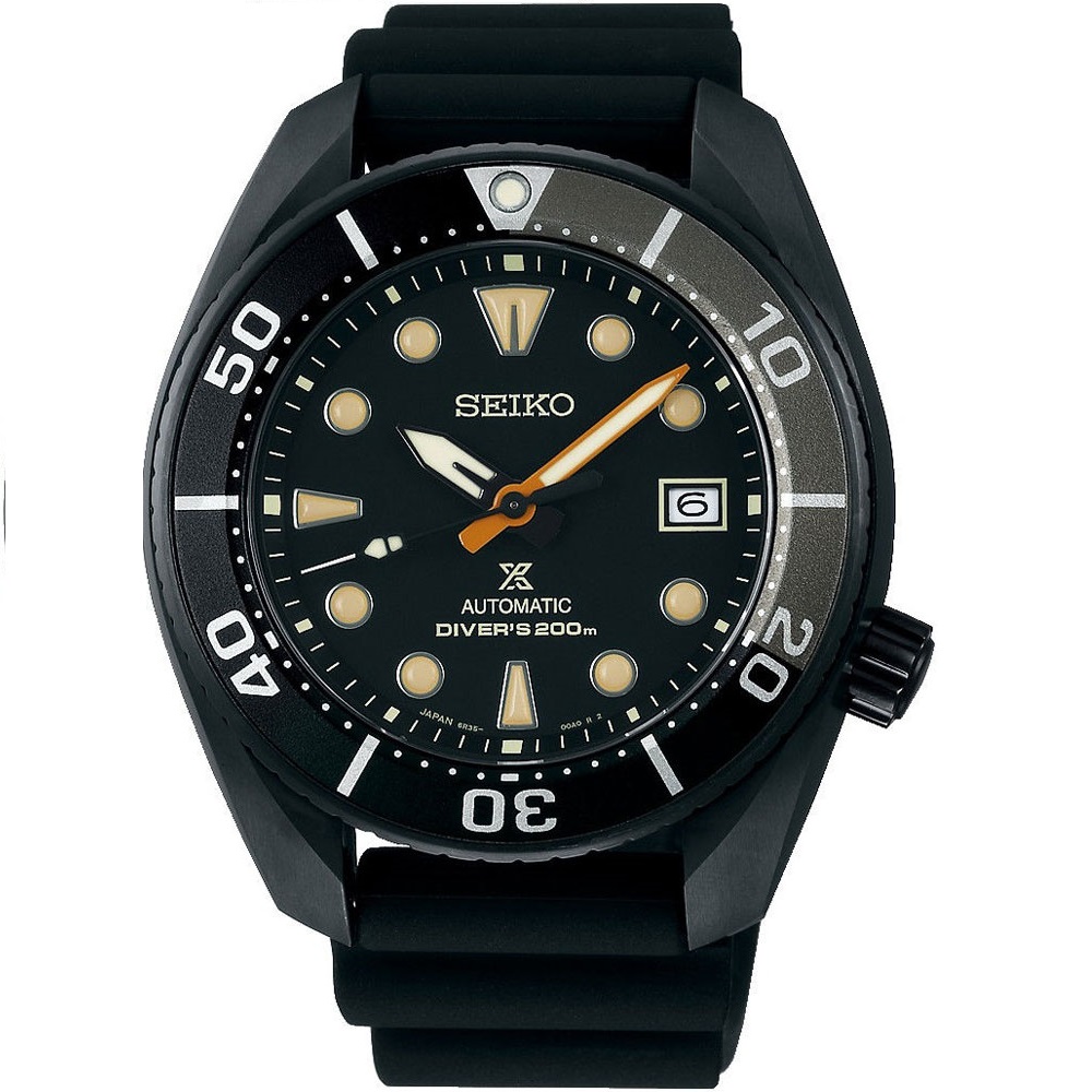 Seiko Prospex - Automaat Limited Edition, Black Series, Sumo, 200m WR Cal. 6R35 Saffierglas
