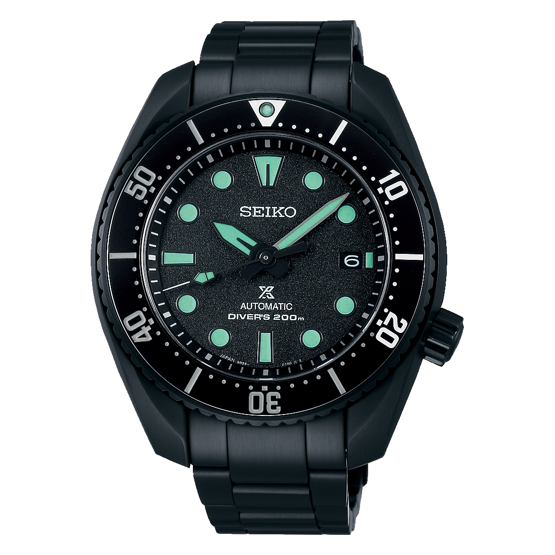 Seiko Prospex - Limited Edition "night vision" 3500 stuks wereldwijd, Automaat Cal:6R35, Zwart PVD, 200m WR, Saffierglas
