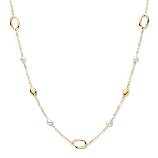14kt gouden collier met Parels