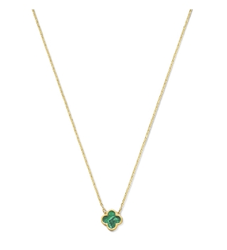 Dit is een collier van het merk Swing Jewels gemaakt voor dames.
14 Karaats met een prachtige Groene zirkonia.