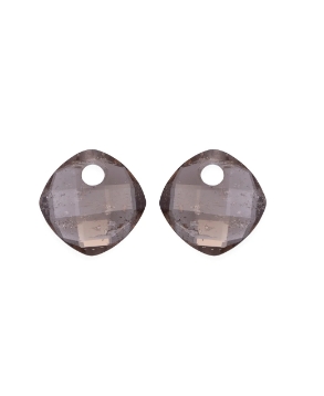 Sparkling Jewels oorstenen Smokey Quartz cushion cut