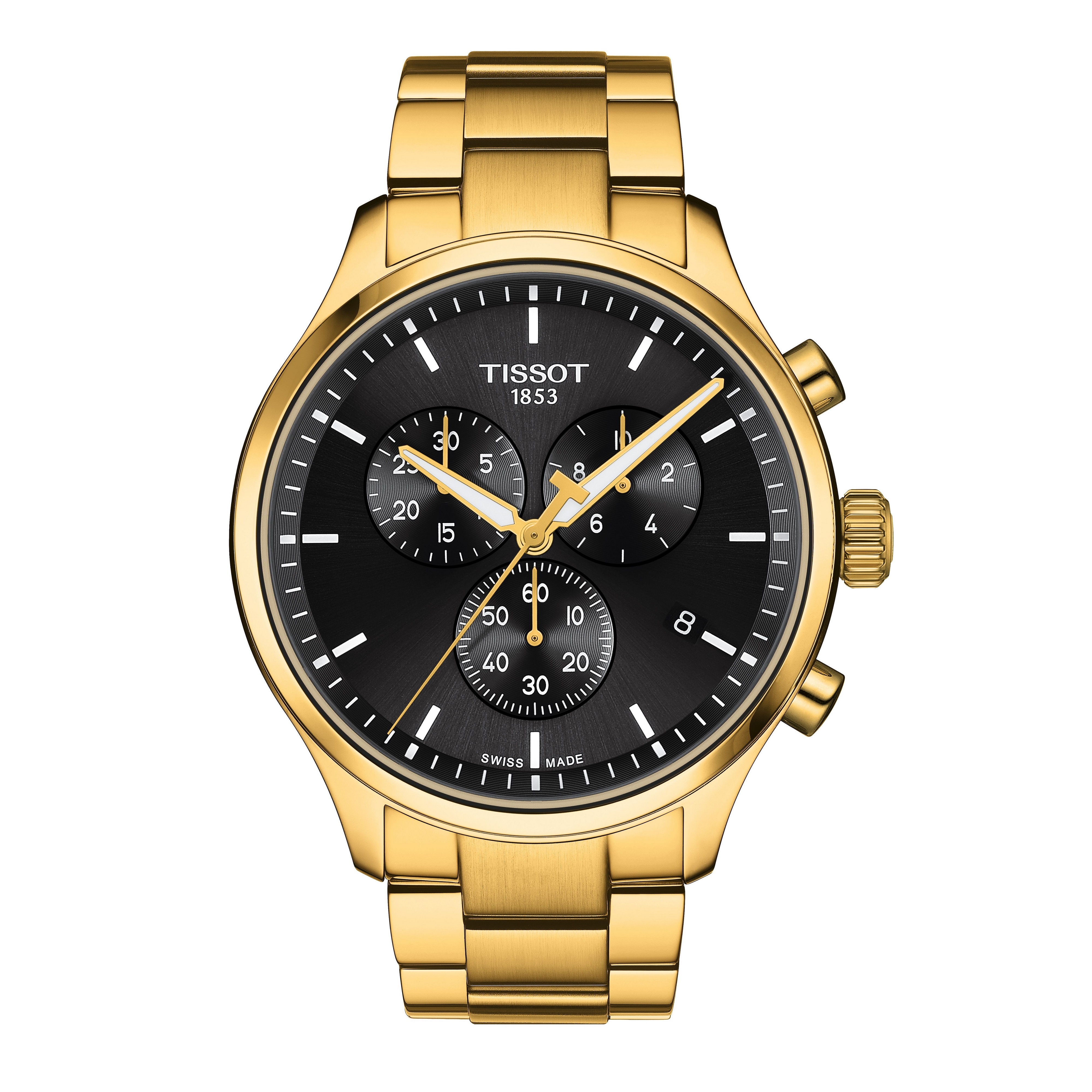 Tissot - Chrono XL 100m WR Saffierglas. Quartz. Doublé PVD