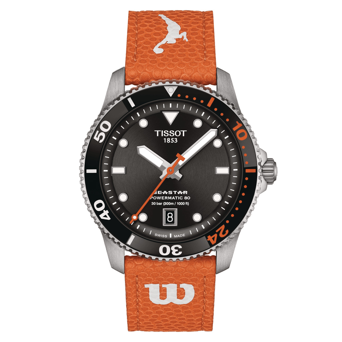 De Tissot Seastar Wilson WNBA T120.807.17.051.00 is een stoer en sportief horloge met een klassieke uitstraling. Het horloge heeft een stalen kast, een zwarte wijzerplaat en een zwarte rubberen band. De chronograaf functie en datumaanduiding maken het horloge zeer praktisch. Draag dit horloge casual met een jeans en een T-shirt voor een relaxte look of combineer het met een pak voor een meer formele gelegenheid.