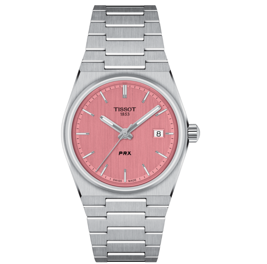 In 1978 werd de Tissot PRX geboren, nu vieren we zijn comeback. De nieuwe Tissot PRX, het horloge voor mensen met passie voor design en oog voor vernuft, met een verfijnde tijdloze retrolook. Een taps toelopende en slanke kast en een solide, maar ergonomische roestvrijstalen geïntegreerde band maken de PRX een iconische explosie uit het verleden en een modern verfijnd stuk, voor mensen van alle leeftijden. De nieuwe PRX is precies even groot als het originele horloge uit 1978: 35 mm - waardoor hij nog begeerlijker wordt.