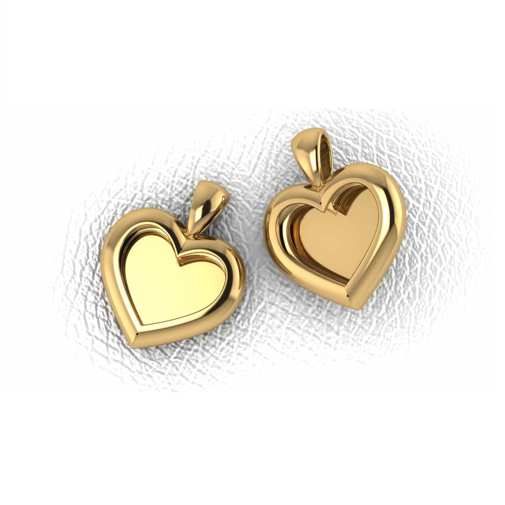 Touché - 14kt geelgouden Ashanger, hartje 16x12.5mm