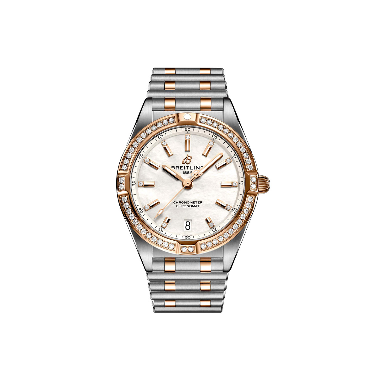 Dit Breitling horloge behoort tot de Breitling Chronomat collectie. 
Referentienummer: U77310591A2U1
Caliber: Breitling 77
