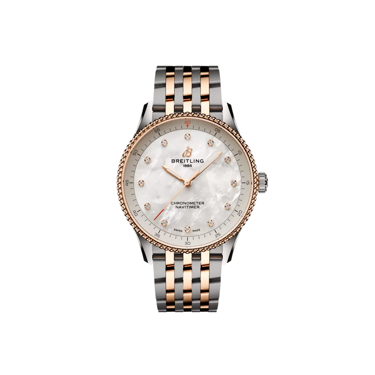 Dit Breitling horloge behoort tot de Breitling Navitimer collectie. 
Referentienummer: U77320E61A1U1
Caliber: Breitling 77
