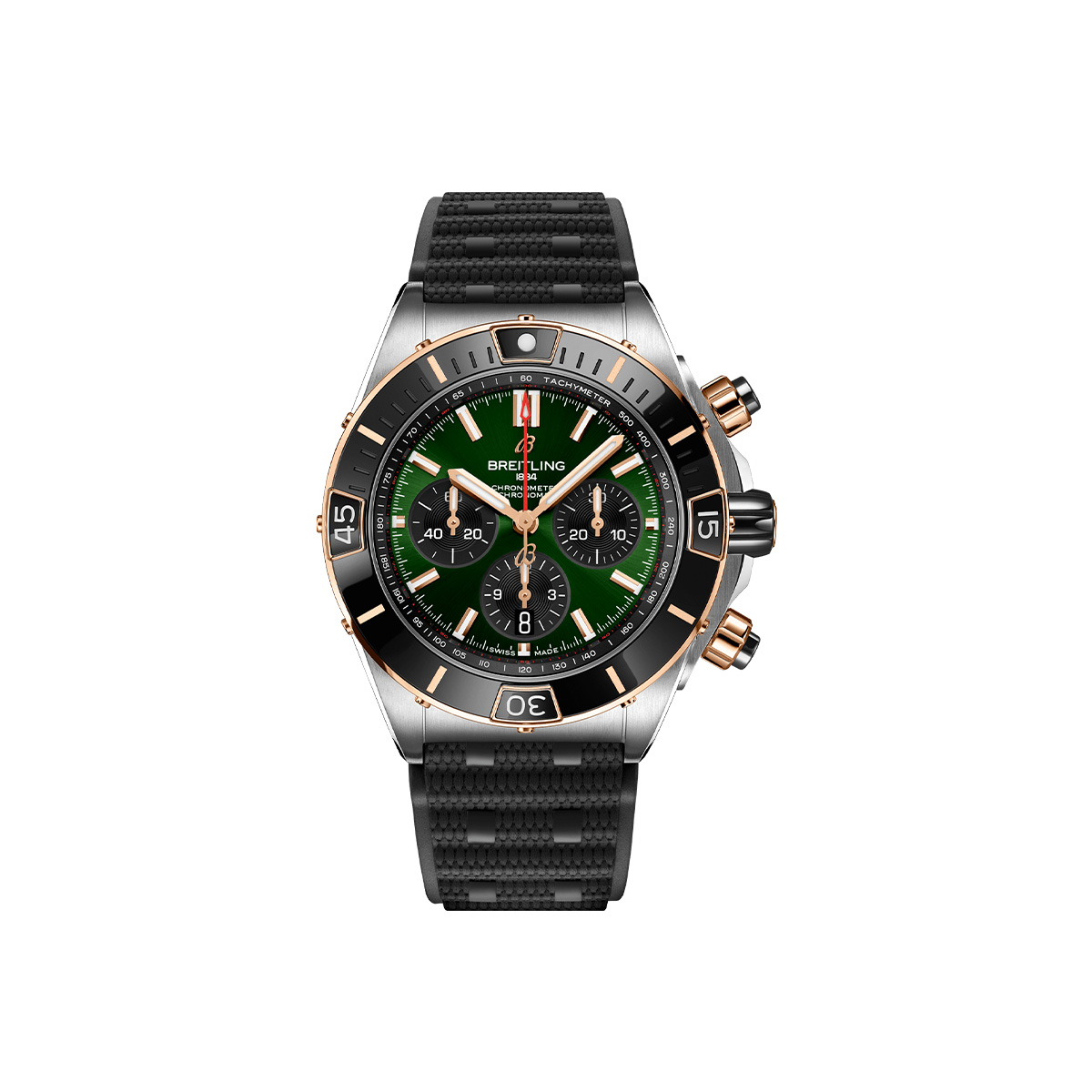 Dit Breitling horloge behoort tot de Breitling Chronomat collectie. 
Referentienummer: UB0136251L1S1
Caliber: Breitling 01 (Manufacture)
