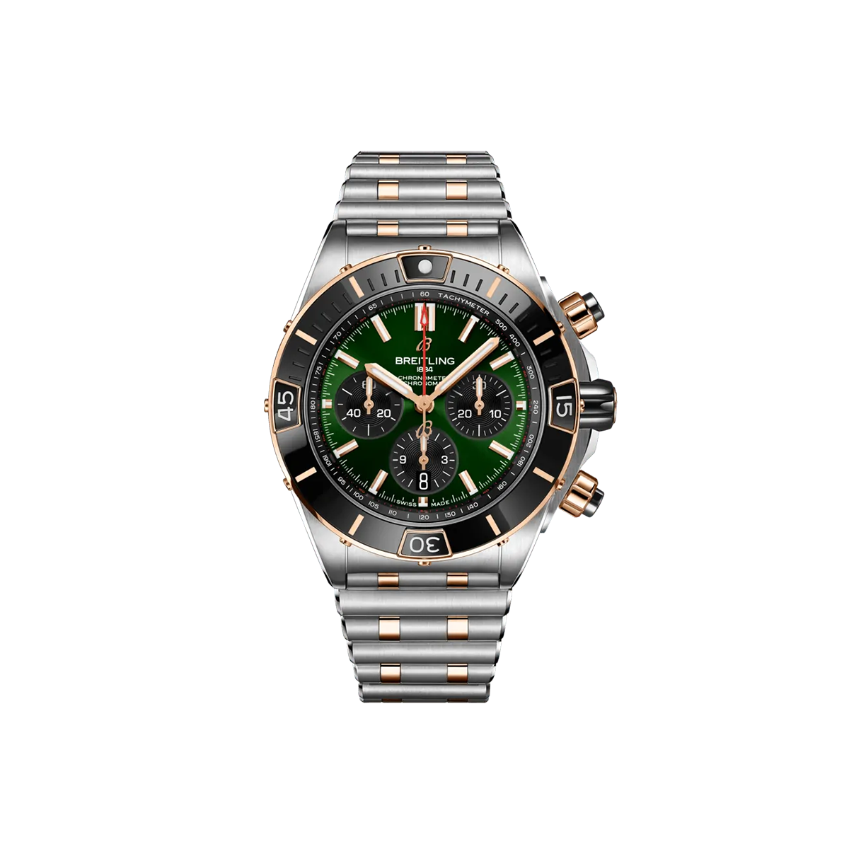 Dit Breitling horloge behoort tot de Breitling Chronomat collectie. 
Referentienummer: UB0136251L1U1
Caliber: Breitling 01 (Manufacture)
