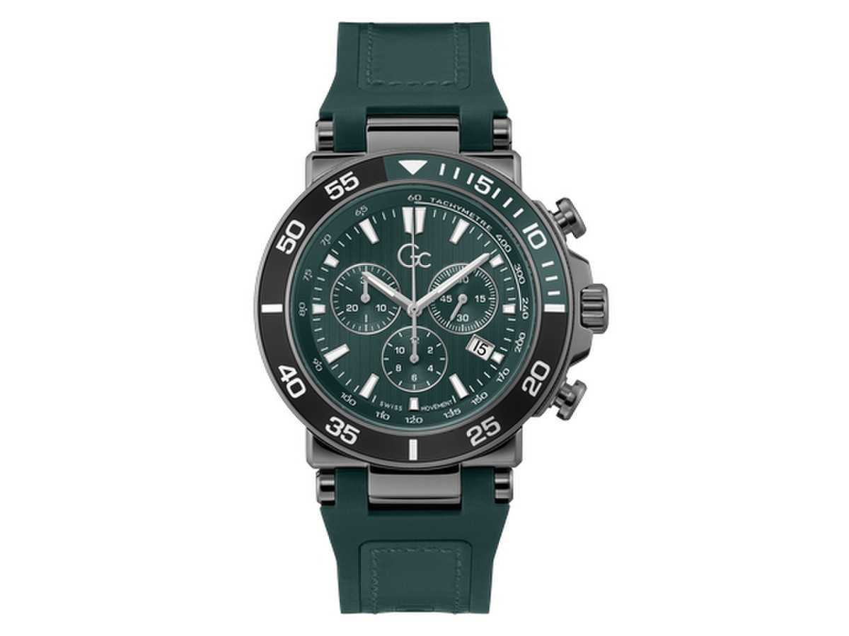 Dit GC horloge heeft een kast gemaakt van Roestvrijstaal met een diameter van 44 mm en is voorzien van een Rubber band. In de kast bevindt zich een Ronda kwaliteitsuurwerk en is afgewerkt met Mineraalglas met saffiercoatingglas.

Het horloge is 10ATM. Dit betekent dat het horloge geschikt is om mee te zwemmen. Verder wordt het horloge geleverd met 2 jaar garantie.