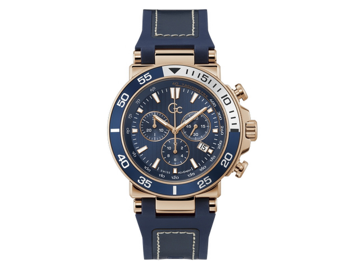 Dit GC horloge heeft een kast gemaakt van Roestvrijstaal met een diameter van 44 mm en is voorzien van een Rubber band. In de kast bevindt zich een Ronda kwaliteitsuurwerk en is afgewerkt met Mineraalglas met saffiercoatingglas.

Het horloge is 10ATM. Dit betekent dat het horloge geschikt is om mee te zwemmen. Verder wordt het horloge geleverd met 2 jaar garantie.