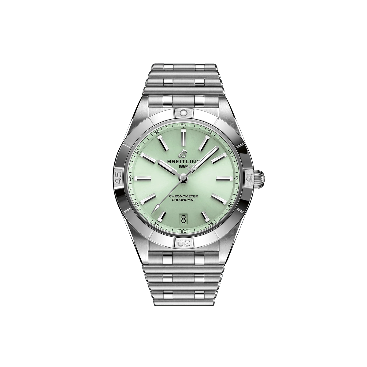 Dit Breitling horloge behoort tot de Breitling Chronomat collectie. 
Referentienummer: A10380101L1A1
Caliber: Breitling 10
