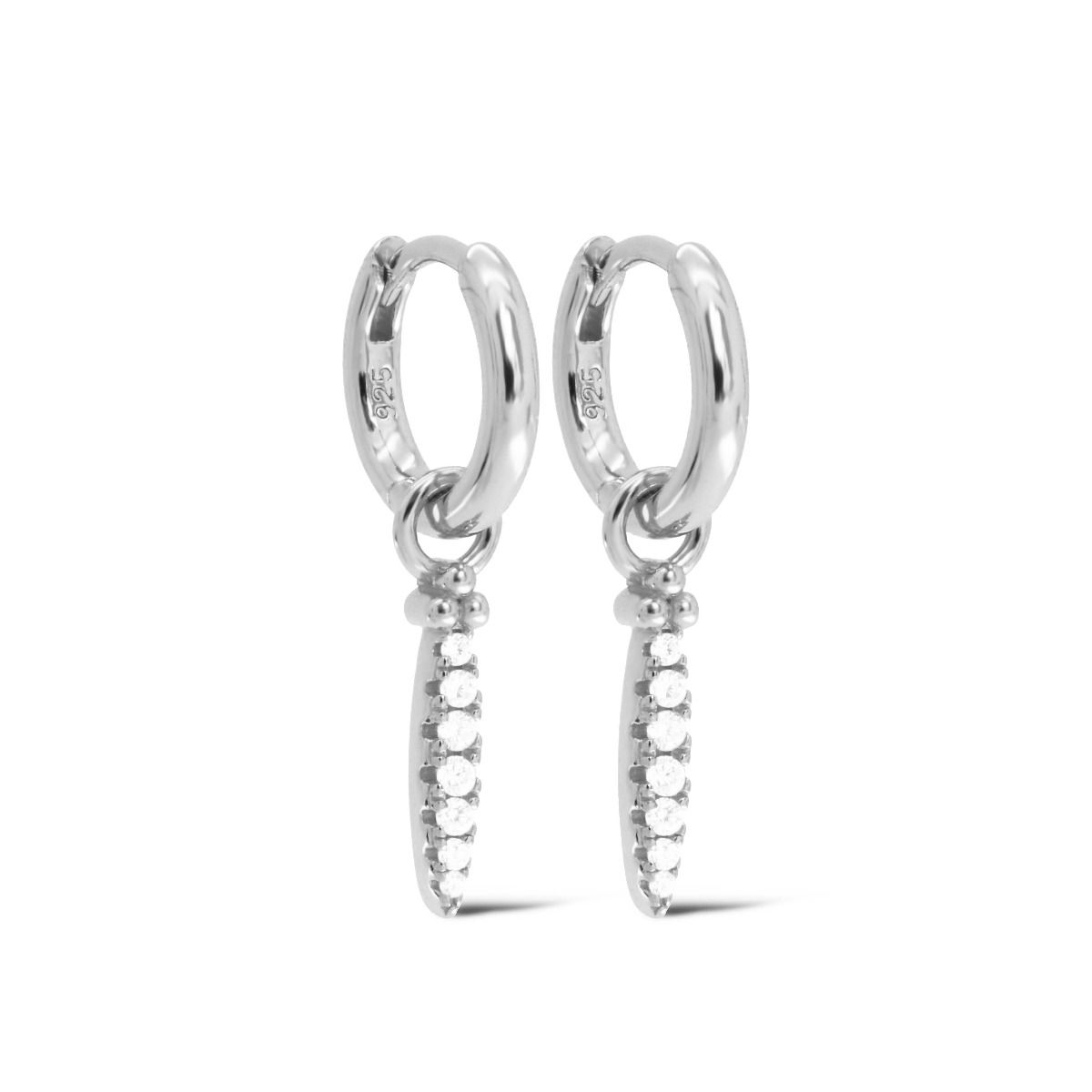 Karma Hinged Hoops Mari Zirconia Silver A126S