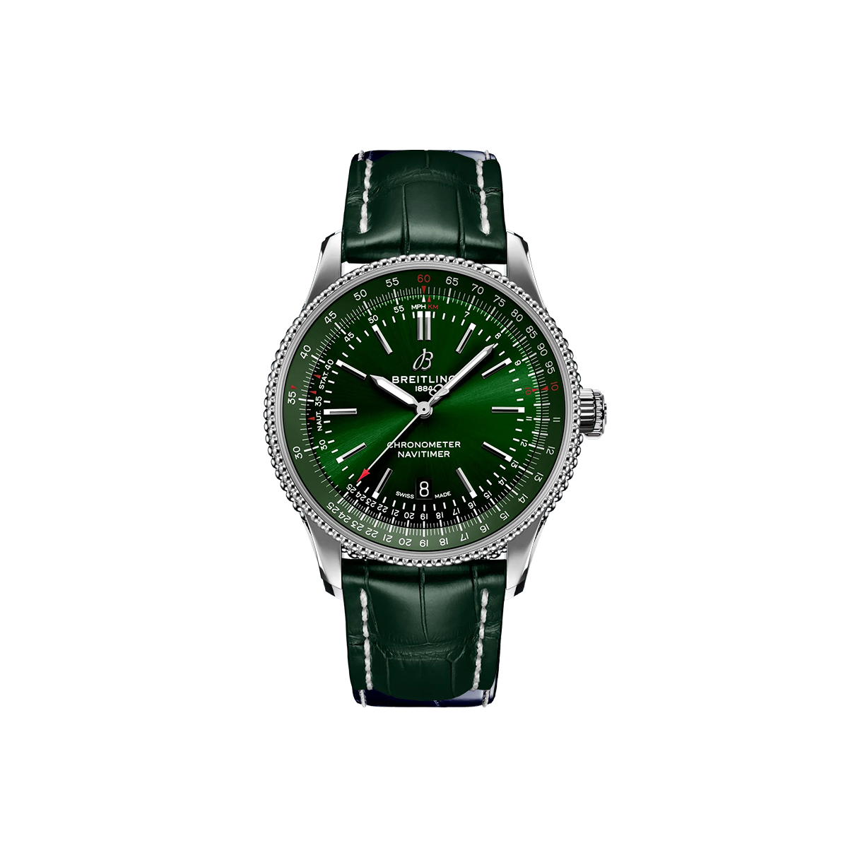 Dit Breitling horloge behoort tot de Breitling Navitimer collectie. 
Referentienummer: A17326361L1P2
Caliber: Breitling 17
