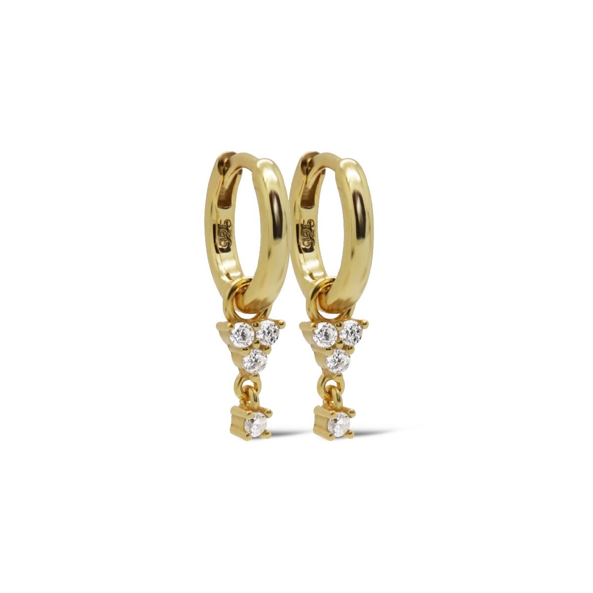 Karma Hinged Hoops Symbols FLOWER Zirconia Silver A62GP