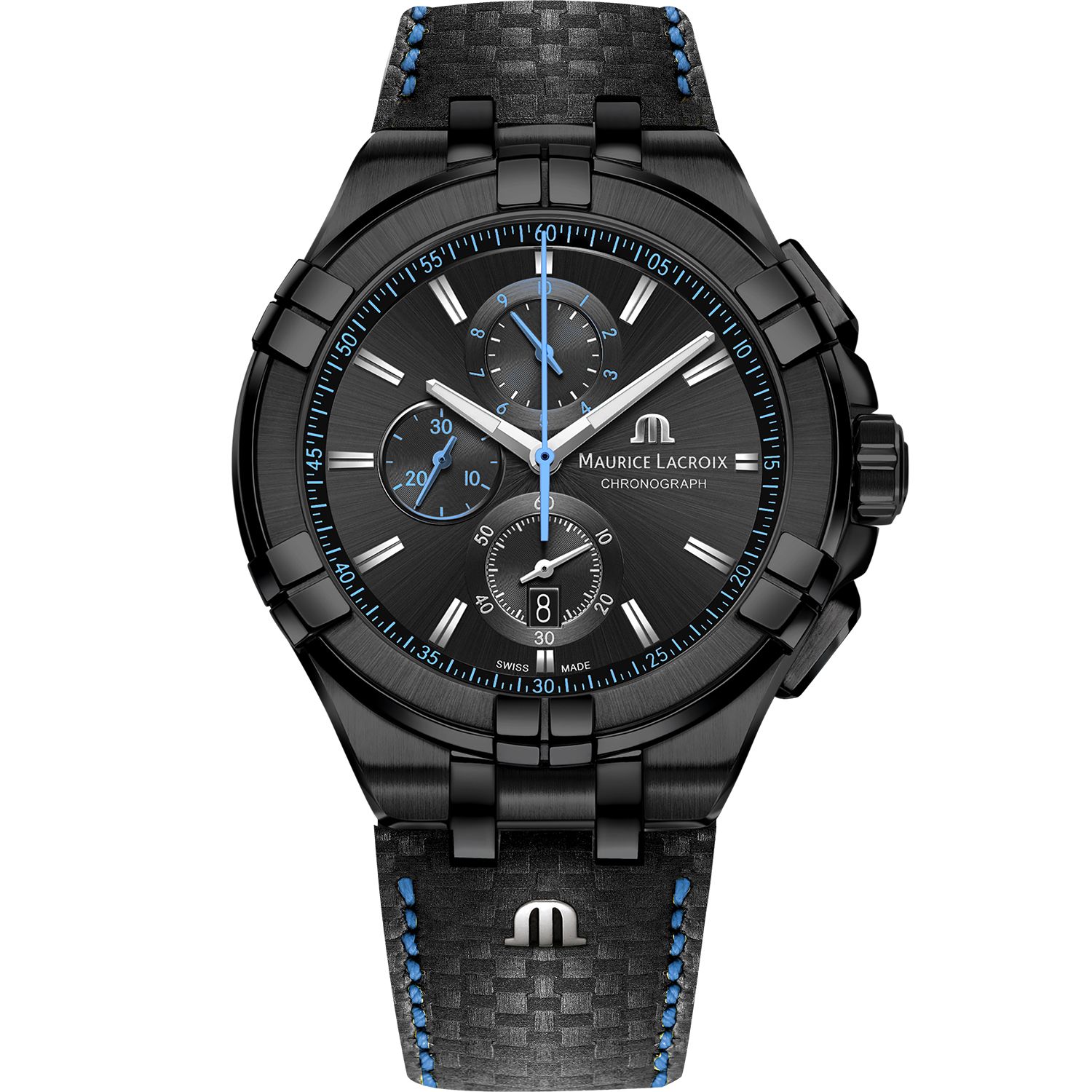 Dit Maurice Lacroix Aikon Maurice Lacroix | Aikon Quartz herenhorloge is bekend onder Maurice Lacroix-referentienummer AI1018-PVB01-337-1. Het horloge heeft een quartz-uurwerk dat geplaatst is in een met PVD gekleurde edelstalen kast. Op de zwarte wijzerplaat is analoge tijdsweergave zichtbaar. Aan de kast zit een zwarte lederen horlogeband met een vouwsluiting.

Het quartz-uurwerk biedt u datum-aanduiding als tijdfunctie(s). Daarnaast vindt u in het uurwerk een stopwatch-functie (chronograaf). De ronde horlogekast is 100m waterdicht en voorzien van een saffierglas.