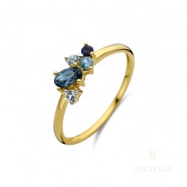 Ring YG topaas blauw