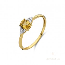 Ring YG citrine geel cz