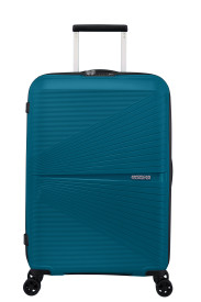 De American Tourister Airconic Spinner 77/28 TSA heeft een inhoud van 3200 kubieke inch en een diepe oceaanblauwe kleur. Het heeft een TSA-slot voor veilig reizen en 4 soepele spinnerwielen voor gemakkelijk manoeuvreren. De beste manier om het te dragen is met behulp van de verstelbare trekstang en dubbele handgrepen. Deze koffer is perfect voor lange reizen en avonturen.

Extreem licht: amper 3,2 kg voor de Spinner 77
Vervaardigd uit robuust polypropyleen
Waterafstotende rits met coating
Dubbele wielen voor extra rijcomfort
Verzonken TSA-slot

Model	Spinner (4 wielen)
Materiaal	100% Polypropylene
Kleur	Deep Ocean
Afmetingen	77 x 49 x 31 cm (inclusief handvatten, wielen, bodemdoppen, zijvakken en andere uitwendige onderdelen)
Size	Grote koffers
Volume	101 L
