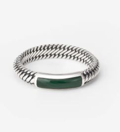 613MA 19 Ben Mini Gemstone Ring Silver malachite