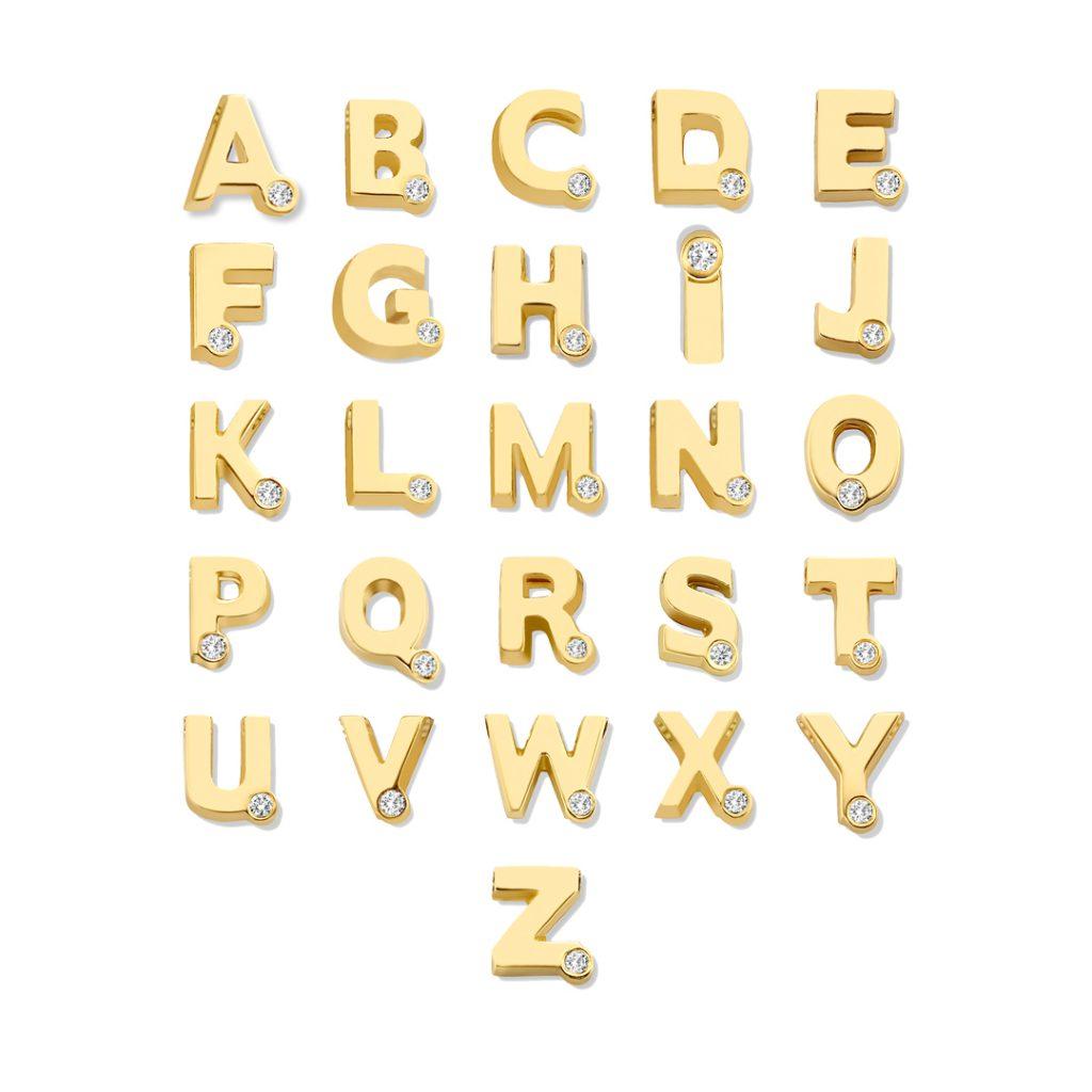 Met de Minitials Signature Blend Initialen kies je een los initiaal met een diamant om jouw Minitials ketting uit te breiden. met een diamant briljant geslepen F-VS van 0,006 crt.