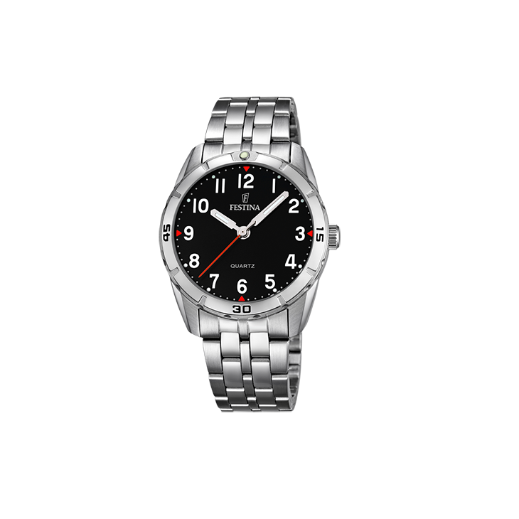 Festina - 50m WR Mineraalglas. zwarte wijzerplaat