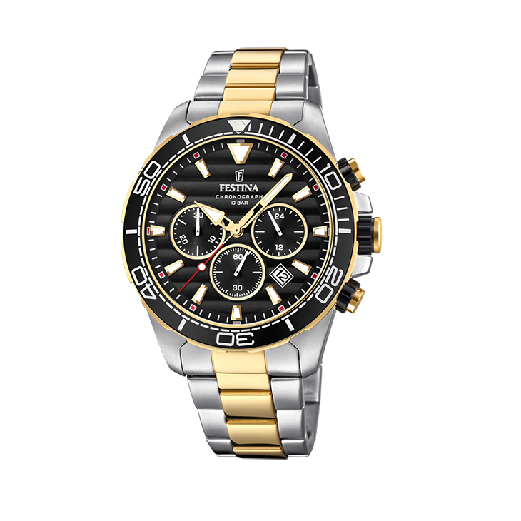 Festina - Staal heren bicol. brac. chrono 100m WR (MJS25)