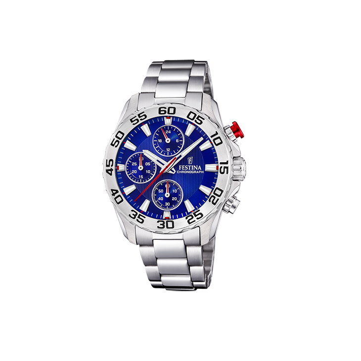 Festina - Quartz Chronograaf. 50m WR. Mineraalglas. Blauwe wijzerplaat 36mm - F20457/2