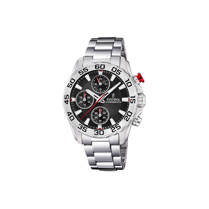 Festina - Quartz Chronograaf. 50m WR. Mineraalglas. Zwarte wijzerplaat - F20457/3