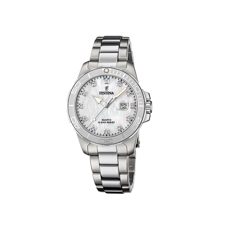 Festina - Quartz. 100m WR. Mineraalglas. parelmoer wijzerplaat - F20503/1