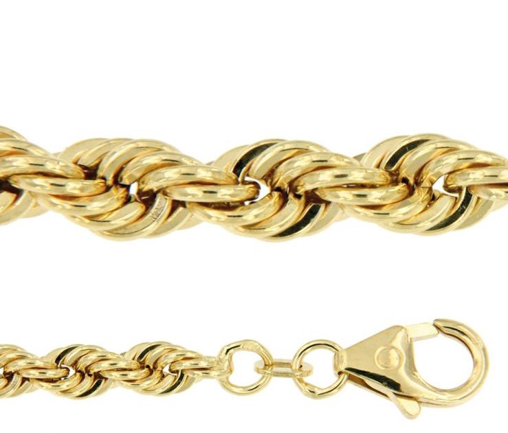 Gouden armband koord hol 3.8mm 18.5cm