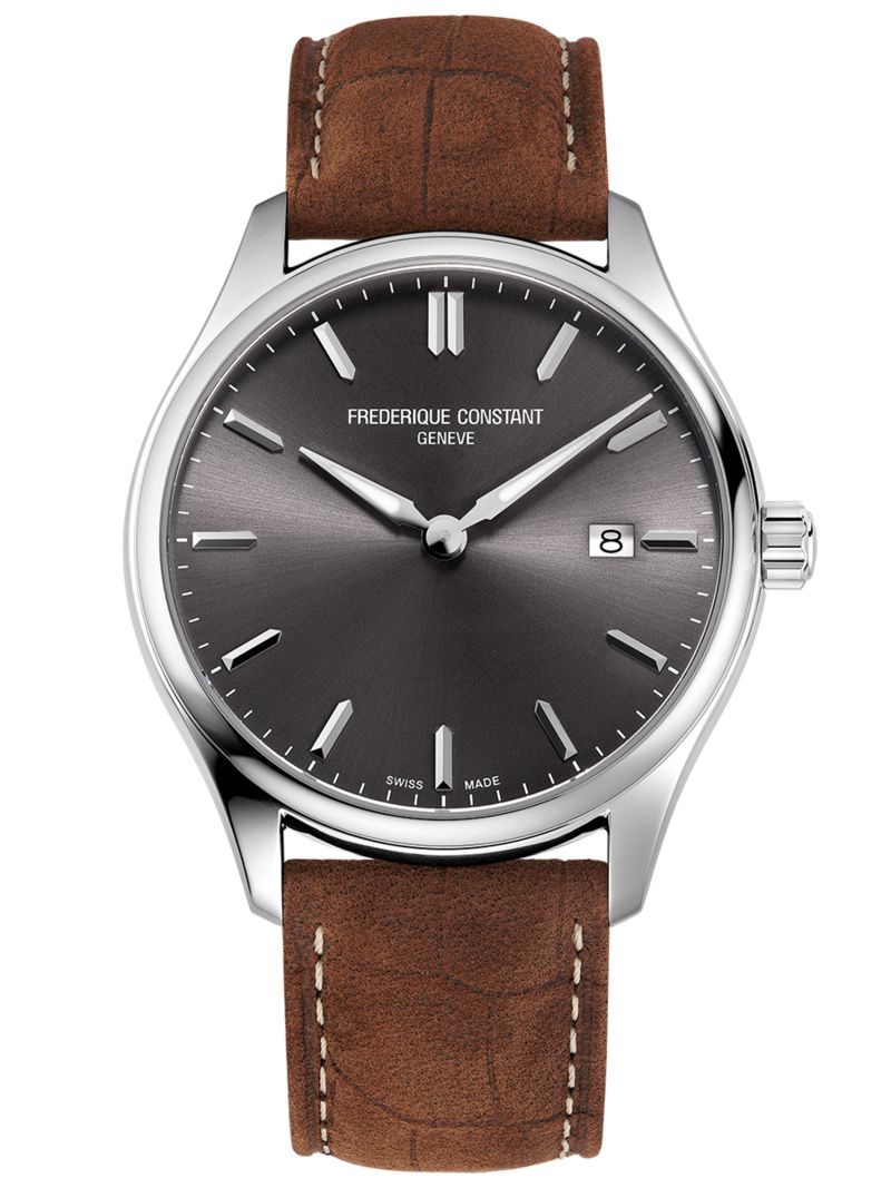 
Dit herenhorloge van Frederique Constant is onderdeel van de Classics Quartz collectie. De horloges in deze serie kenmerken zich door hun klassieke, tijdloze uiterlijk met een moderne twist. Alle horloges hebben bovendien een krasarm saffierglas, een datumaanduiding en zijn tot 50 meter waterdicht.

Dit model is uitgevoerd met een edelstalen horlogekast (40mm) en een bruin lederen horlogeband. Op de donkergrijze wijzerplaat is naast de tijd ook een datumaanduiding te vinden. De FC-220DGS5B6 is dankzij het klassieke ontwerp en de bijzondere details een prachtig, stijlvol herenhorloge!