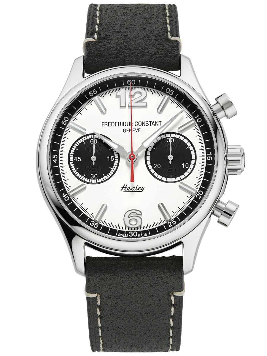 Dit Frederique Constant Vintage Rally herenhorloge is bekend onder Frederique Constant-referentienummer FC-397HSB5B6. Het horloge heeft een mechanisch uurwerk met automatische opwindfunctie dat geplaatst is in een edelstalen kast. Op de witte zwarte wijzerplaat is analoge tijdsweergave zichtbaar. Aan de kast zit een zwarte lederen horlogeband met een doorn- / gespsluiting.

Het mechanisch uurwerk met automatische opwindfunctie biedt u alleen de tijd als tijdfunctie(s). Daarnaast vindt u in het uurwerk een stopwatch-functie (chronograaf). De ronde horlogekast is 50m waterdicht en voorzien van een saffierglas.